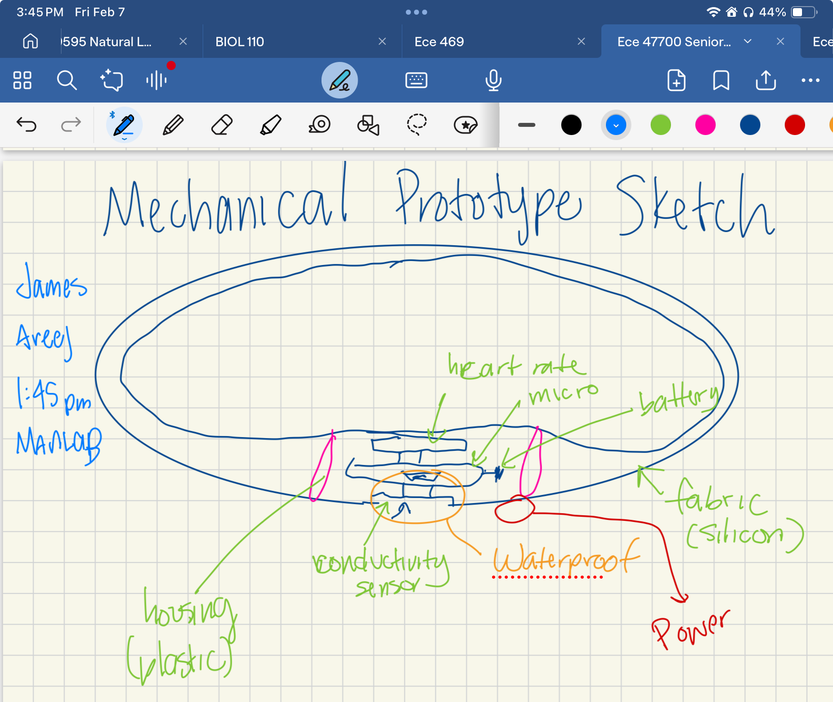mechanical prototype sketch